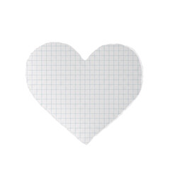 Grid Paper Heart Cutout Isolated on White