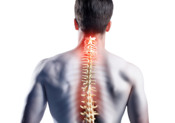 Spinal cord 3D, Organs in the body Isolated on transparent or white background