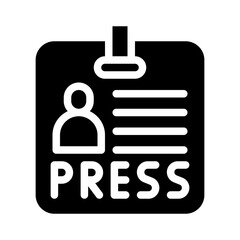 press badge glyph icon