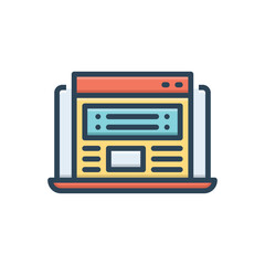 Color illustration icon for web banner