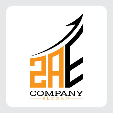 ZAE Company Logo Design Growth vector, ZAE Upward Arrow Business Success Logo vector, ZAE Corporate Branding Logo , ZAE logo design, ZAE simple and modern logo, ZAE business finance logo design, etc.
