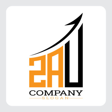 ZAU Company Logo Design Growth vector, ZAU Upward Arrow Business Success Logo vector, ZAU Corporate Branding Logo , ZAU logo design, ZAU simple and modern logo, ZAU business finance logo design, etc.