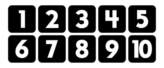 Vector Numbers from 1 to 10. Collection of number icons. Vector illustration