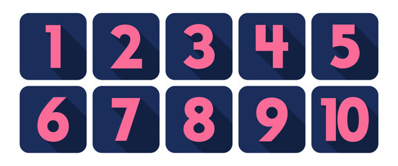 Vector Numbers from 1 to 10. Collection of number icons. Vector illustration