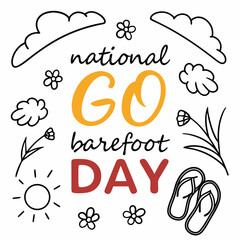 NATIONAL GO BAREFOOT DAY vector illustration