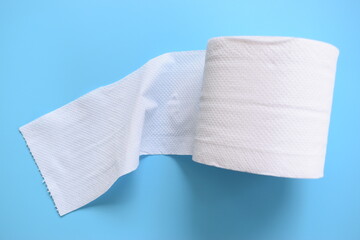white paper tissue on blue background