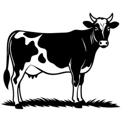 silhouette of a cow