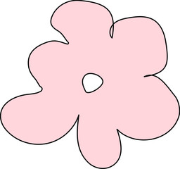 귀여운 낙서스타일 꽃