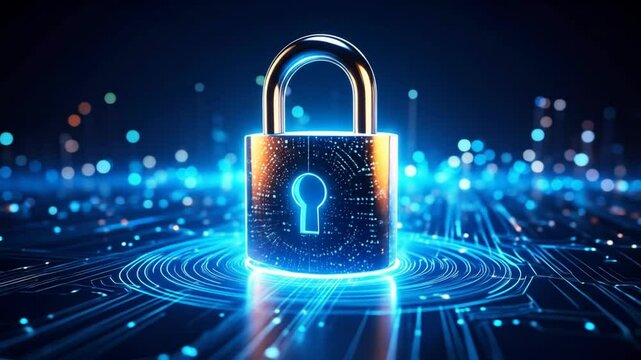 Gold Lock On Digital Circuit Board