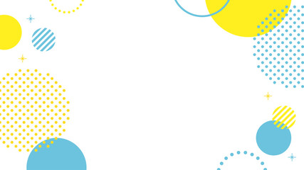 幾何学　フレーム　黄色　水色　水玉　キラキラ