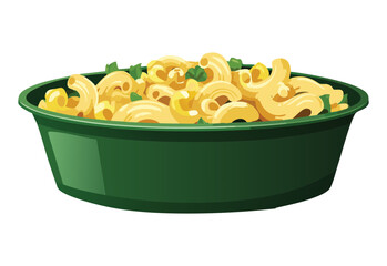 bowl of macaroni pasta - vector illustration