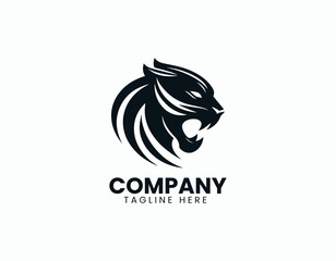 Black Panther Head Vector Logo Design