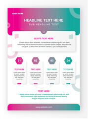 Business corporate flyer with infographics and a quote