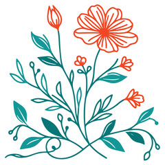 seamless cotton rose print, floral wrapping texture, abstract pillow cover sketch, one line textile pattern, nature inspired design

