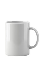 Realistic White Ceramic Mug Isolated on Transparent Background