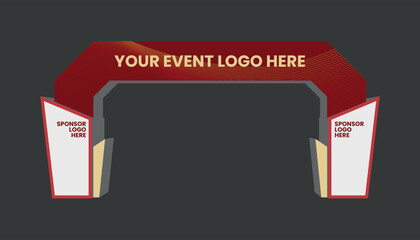 Editable Event Gate Mockup Template for Exhibition or Outdoor Event Entrance