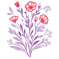 hand drawn cotton flower sketch, seamless floral textile, one line abstract pattern, pillow cover texture, wrapping paper design

