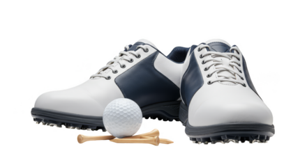 Golf Shoes And Golf Ball On Transparent Background Isolated Photo