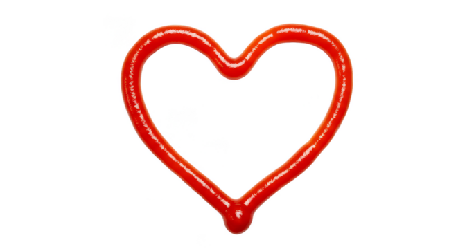 Red Heart Shaped Illustration On Transparent Background isolated
