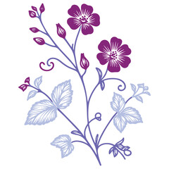 seamless cotton flower textile, one line floral design, modern sketch texture, nature inspired print, wrapping paper artwork

