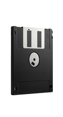 Obraz premium Retro Black Floppy Disk Data Storage Vintage Technology Isolated