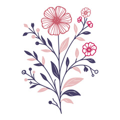 stylish floral sketch texture, women wear line pattern, cotton flower repeat print, seamless textile design, modern wrapping paper

