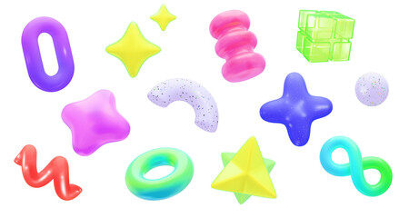 Colorful Abstract Jelly 3D Shape Collection