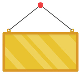 Golden signboard icon isolated on white background.