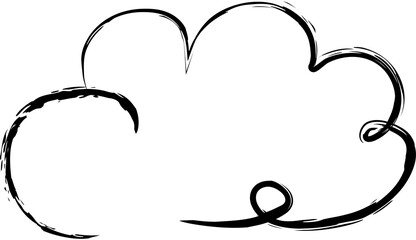 Cloud brush strokes, chalk, ink, pen