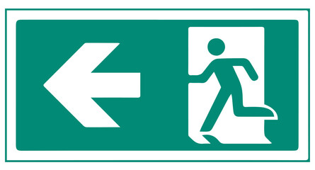 Photoluminescent Way Finding Markers - Arrow Left With Running Man