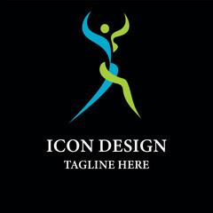 Ballet dancer icon design logo