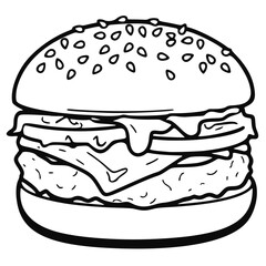 burger vector icon, outline edition