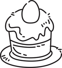 Chocolate cupcake illustration in hand-drawn style for dessert time