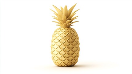 Luxurious Golden Pineapple A symbol of hospitality and warmth Its bright opulent shine against white