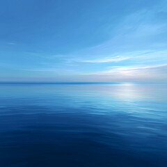 Obraz premium Serene Seascape Abstract Composition of Tranquil Blue Waters and Sky