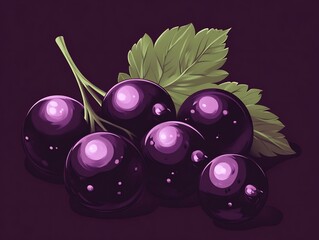 Gleaming blackcurrants bursting with juicy sweetness a vibrant reminder of summer s bounty on purple