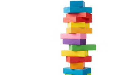 Illustration Of A Stacked Colorful Blocks With Transparent Background
