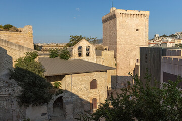 Details of the Fort Saint-Jean, fortification in Marseille, built in 1660 by Louis XIV at the entrance to the Old Port.