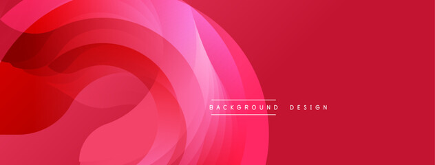 Abstract red design features flowing shapes, gradients. Modern banner or background element, visually striking.