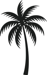 Fototapeta premium Tropical Palm Tree Silhouette Vector for Summer and Beach Design Concepts