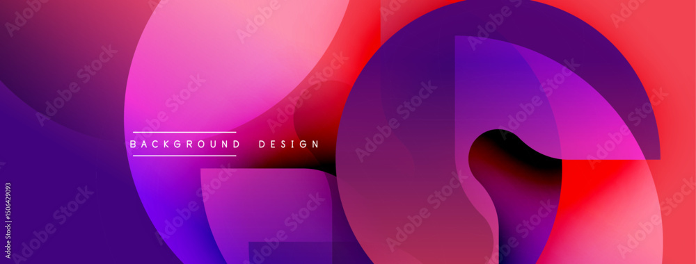 Aufkleber Abstract fluid shapes, vibrant colors blend. Modern design, dynamic composition, gradient effect. Minimalist aesthetic, background element.