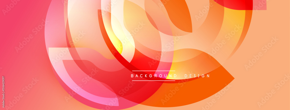 Poster Abstract design features flowing shapes, warm colors. Gradient blends create dynamic visual effect. Modern background suitable for various projects.