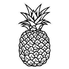 pineapple vector icon, outline edition