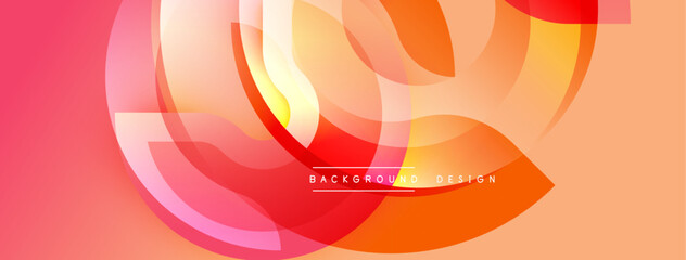 Abstract design features flowing shapes, warm colors. Gradient blends create dynamic visual effect. Modern background suitable for various projects.