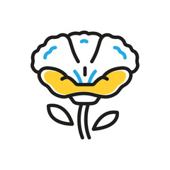 Multi color icon for  poppy
