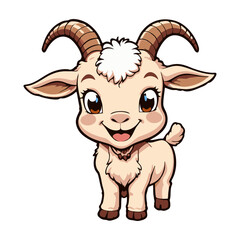 Cute Goat Clip Art Illustration – Fun Cartoon Farm Animal for Kids and Educational Projects