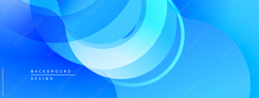 Poster Abstract blue background. Smooth overlapping shapes create dynamic flow. Modern design for digital projects.