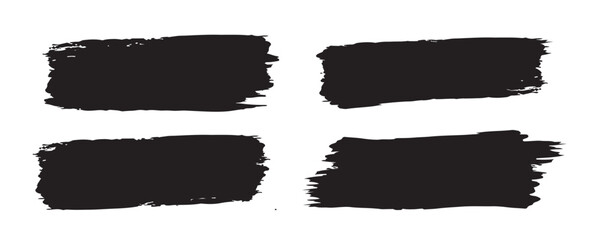 set of grunge black paint, ink brush strokes.Brush lines set. Vector black paint brush spots, highlighter lines or felt-tip pen marker.Brush strokes.