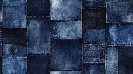 Classic denim texture background image in blue tones, ideal for fashion design, textile patterns, and clothing-related visuals.