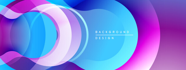 Abstract flowing layers, vibrant blues, purples, pinks. Modern design, smooth gradients create dynamic visual effect.